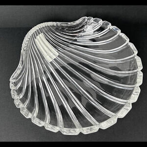 Mikasa Crystal Bowl Dish Shell Scallop Shaped 7” Trinket Dish W. Germany